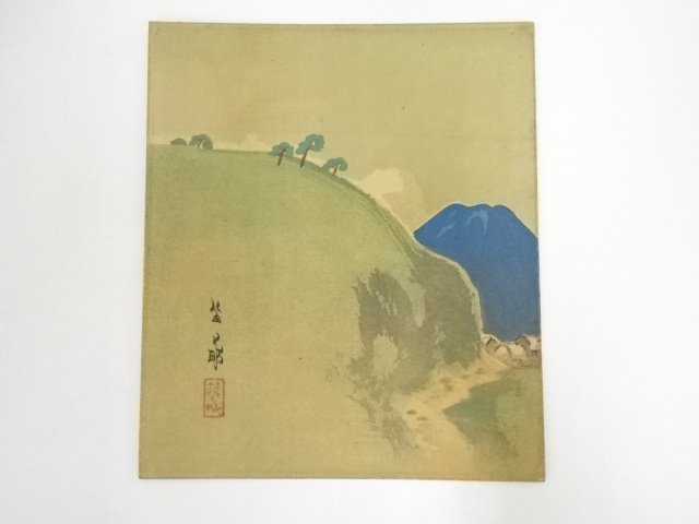 JAPANESE ART / HAND PAINTED SHIKISHI / SCENERY / BY TEKIHO NISHIZAWA